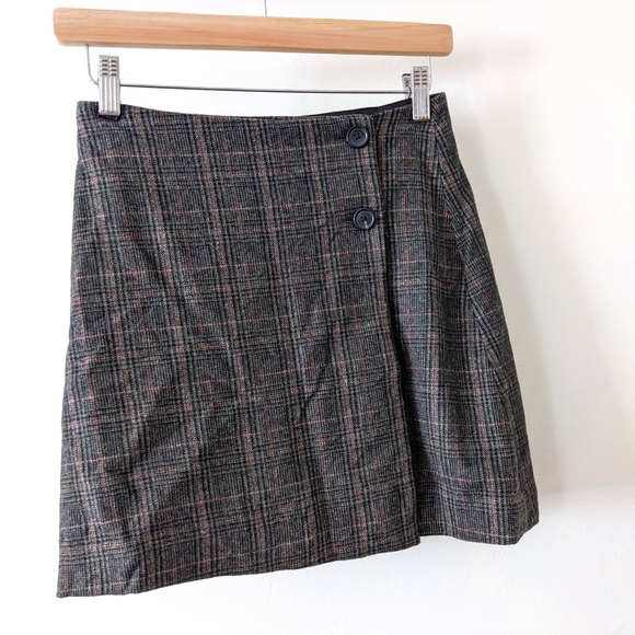 Wilfred - "Claudette Green Check" Wrap Plaid Skirt Size 0 - Picture 1 of 4